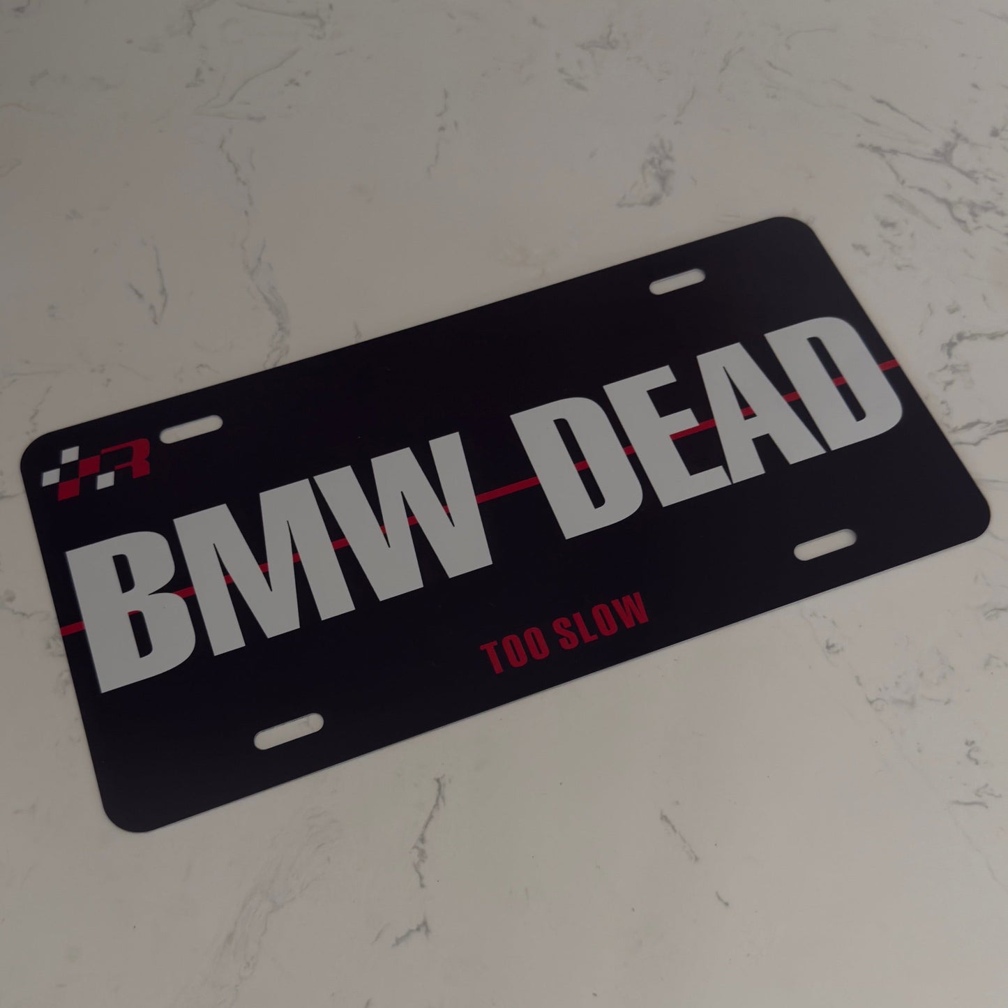 "BMW DEAD" Red Edition License Plate
